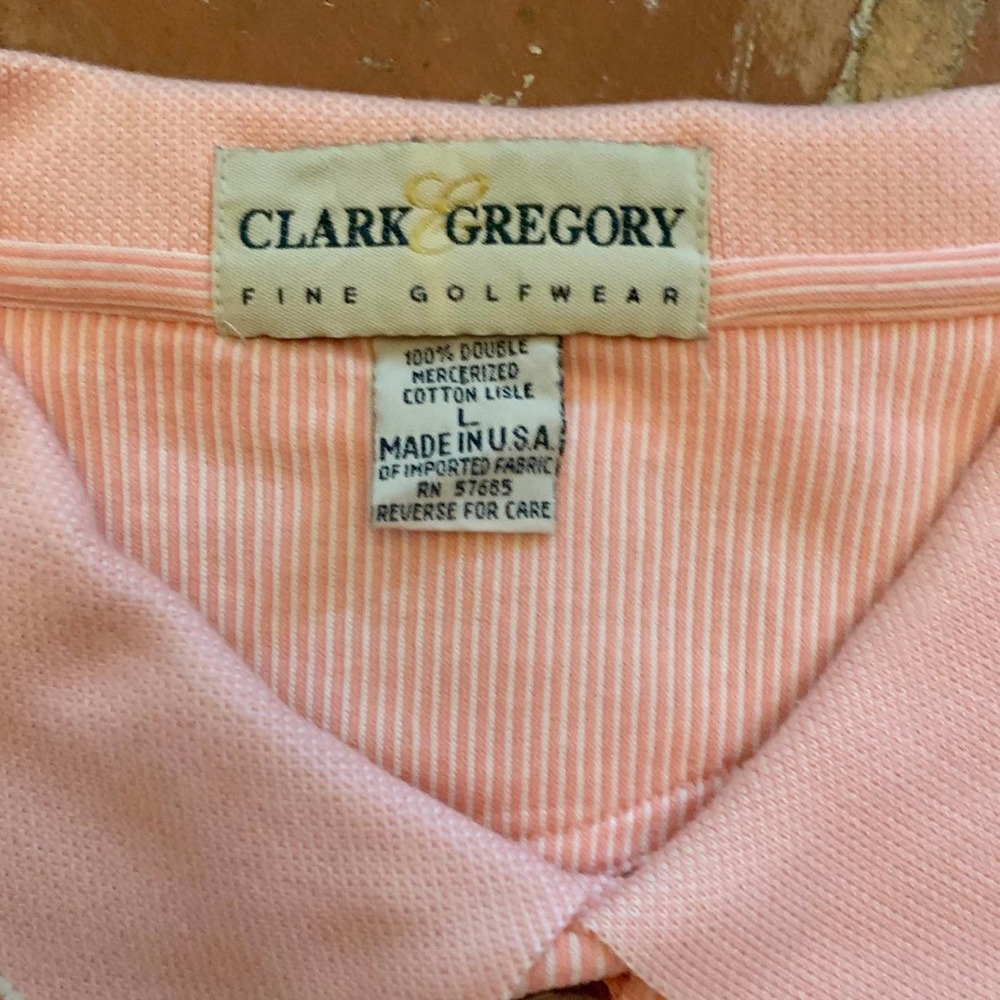 LIKE NEW Clark & Gregory Men's Polo Golf Shirt with Logo SIZE LARGE